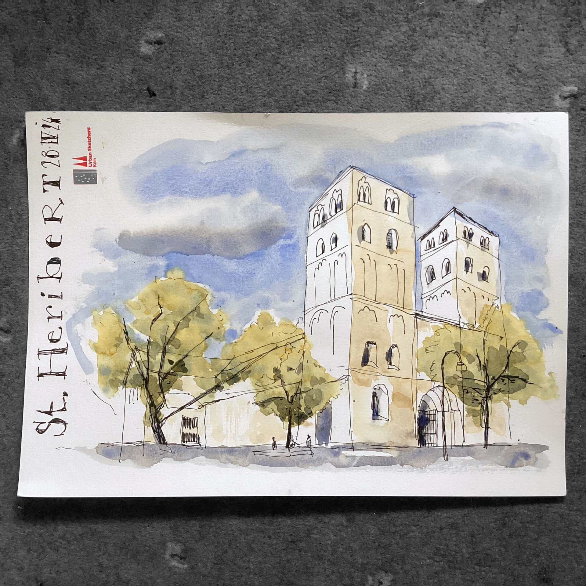 St. Heribert mit den Urban Sketchers Cologne, 28.04.24