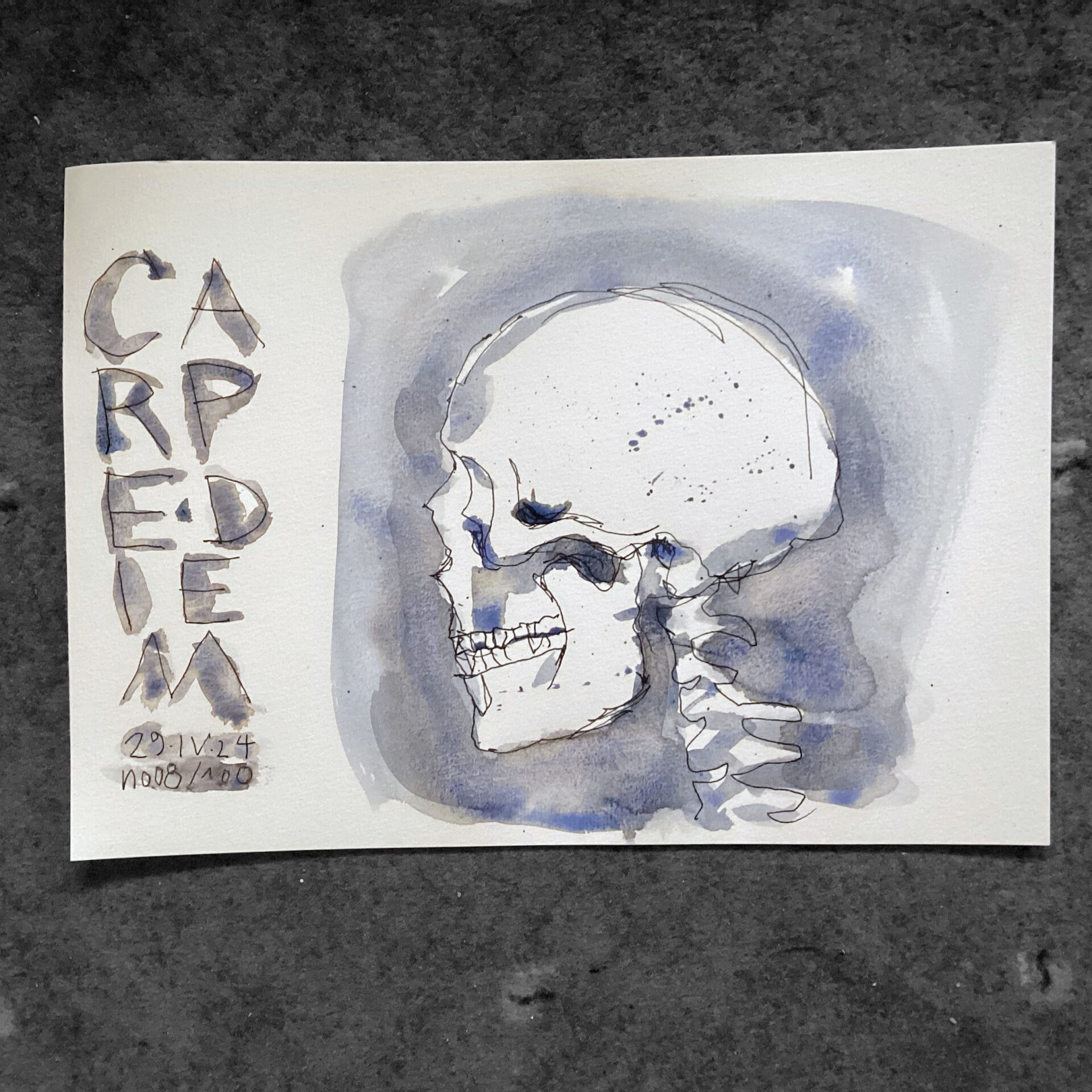 Carpe Diem – Zeichnung Totenkopf