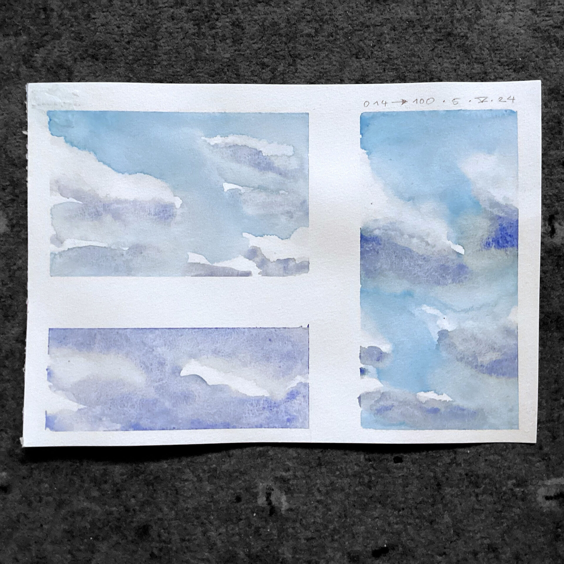 Wolkenstudie in Aquarell