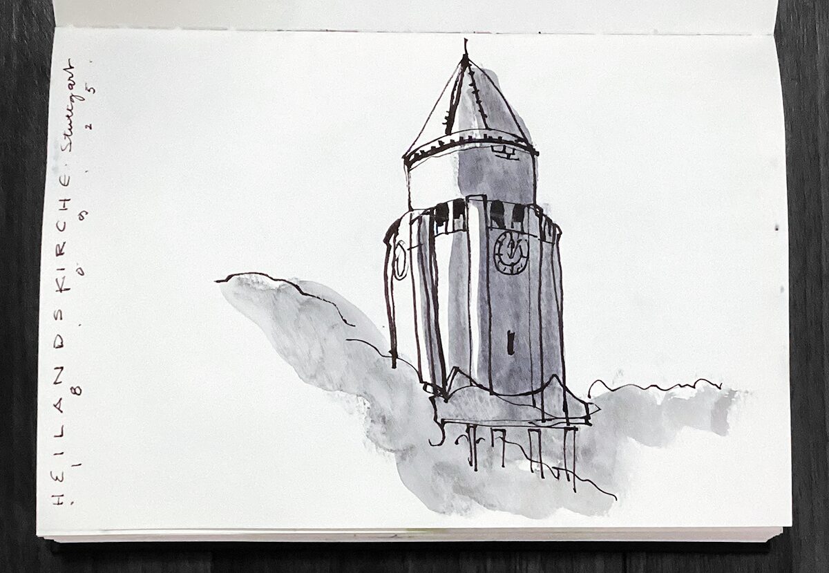Urban Sketching: Heilandskirche, Stuttgart