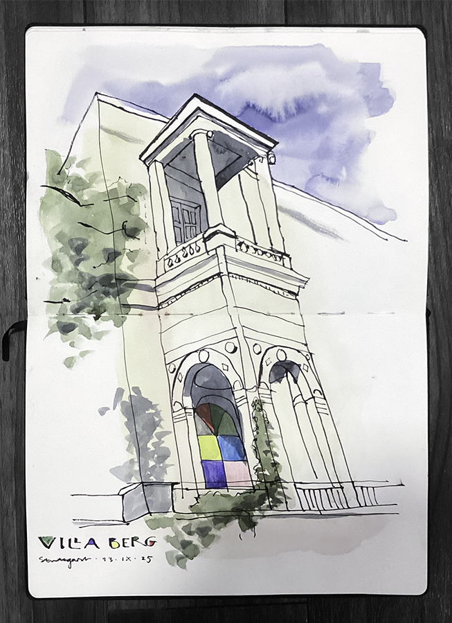 Urban Sketching: Villa Berg, Stuttgart
